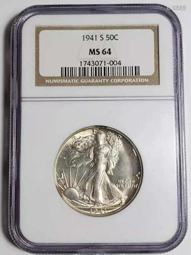 1941 S Walking Liberty Half Dollar NGC MS-64