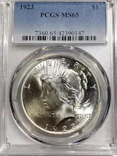 1923 P Peace Dollar PCGS MS-65 Nice White Coin