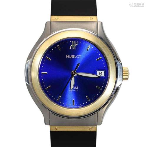 18K Stainless Steal Unisex Hublot MDM Classic Watch Blue Dia...