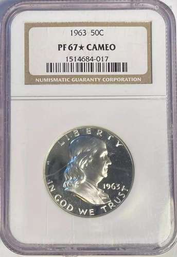 1963 P Franklin Half Dollar NGC PF-67* CAMEO