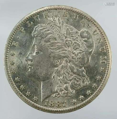 1887 S MORGAN SILVER DOLLAR $1 - SLIDER (5214)