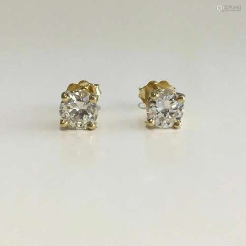 14k Yellow Gold 1.53ct Diamond Stud Earrings