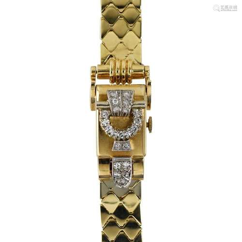 14K Yellow Gold Vintage Croton Diamond Watch 49.7g .75tdw