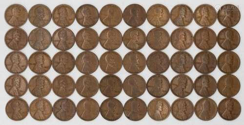 1912 LINCOLN WHEAT CENT PENNY 1C G - F GOOD TO FINE 50 COINS...