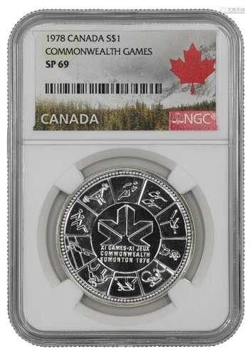 1978 SPECIMEN COMMONWEALTH GAMES CANADA SILVER DOLLAR $1 NGC...