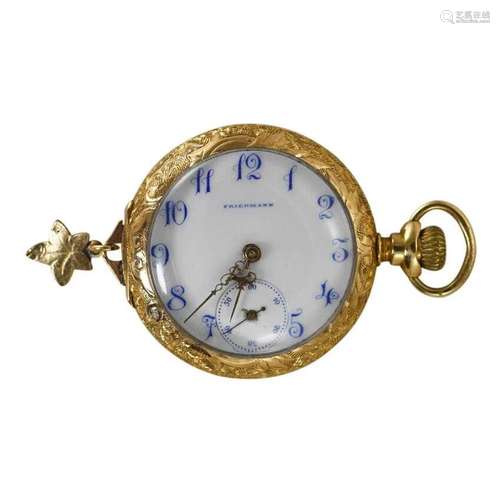 14k Gold Miniature Friedman Pocket Watch