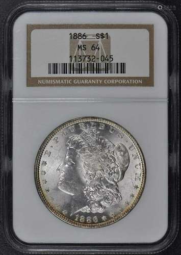 1886 Morgan Dollar S$1 NGC MS64