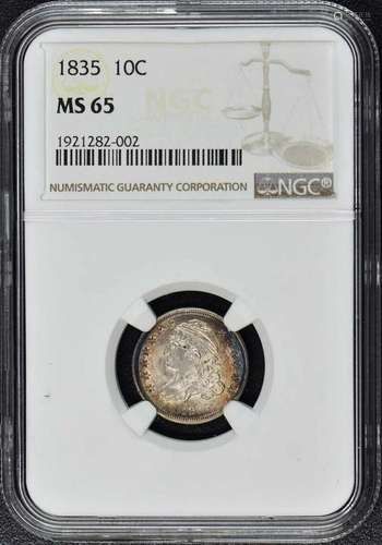 1835 Capped Bust Dime Sm Size 10C NGC MS65