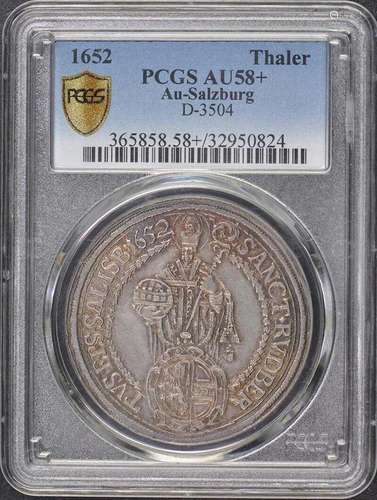 1652 Thaler Salzburg Austria PCGS AU58+ D-3504