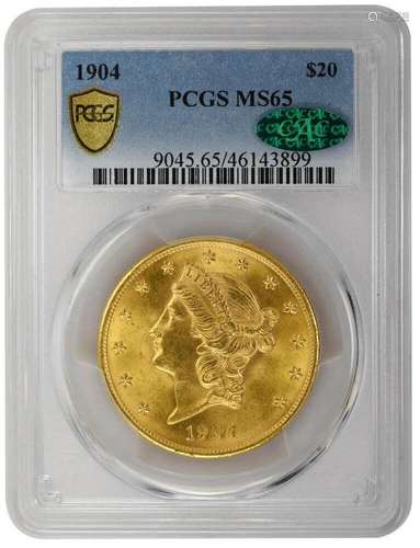 1904 $20 Liberty Head PCGS MS65 CAC