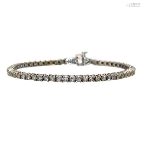 14K White Gold Diamond Tennis Bracelet 2.00tdw 10g