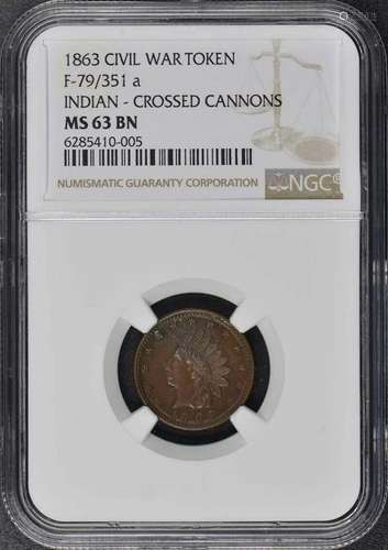 1863 CIVIL WAR F-79/351 a TOKEN NGC MS63BN