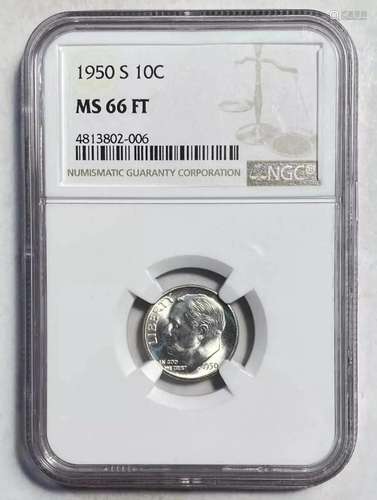 1950 NGC MS-66 FT Dimes Roosevelt