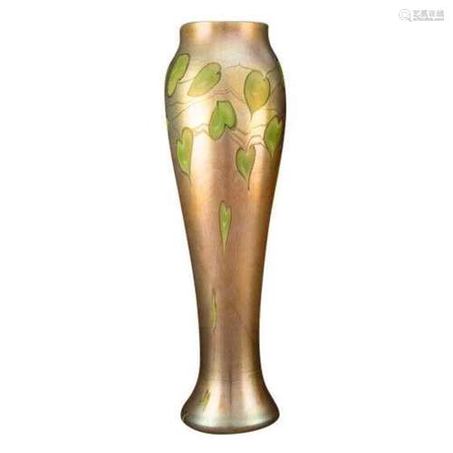 Monumental Tiffany Studios Decorated Favrile Glass Leaf and ...