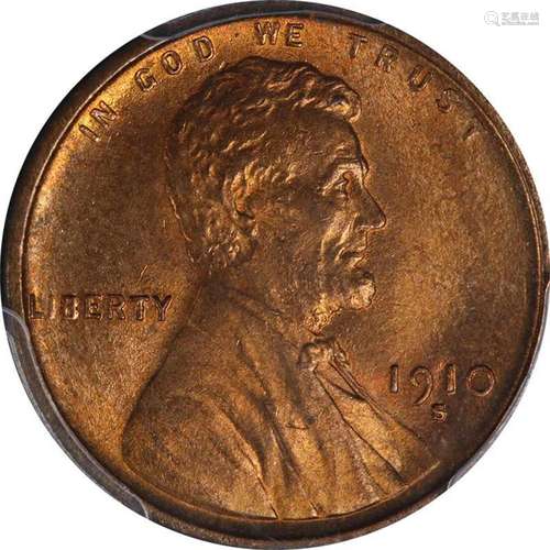 1910-S Lincoln Cent PCGS MS65 RB