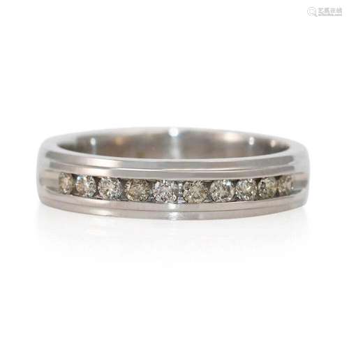 10K White Gold Diamond Wedding Band .35TDW 6.7g