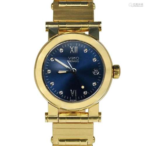 18K Yellow Gold Ladies Vizio Movado Watch 104.5g