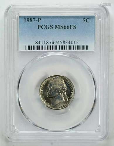 1987 P JEFFERSON NICKEL 5C PCGS MS 66 FS MINT STATE UNC - FU...