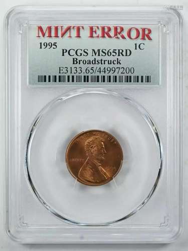 1995 LINCOLN MEMORIAL CENT PENNY 1C PCGS MS 65 RED UNC - ERR...