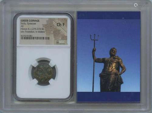 Sicily Syracuse GREEK COINAGE AE NGC F15 Story Vault