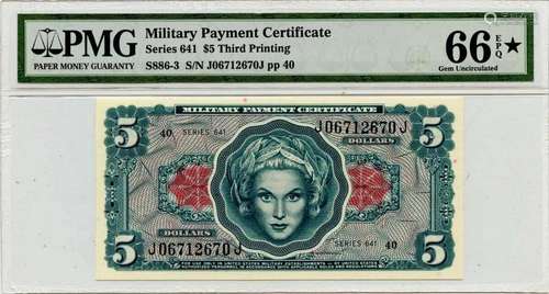 Series 641 $5 MPC PMGGem66* Epq S886-3 3rd Printing