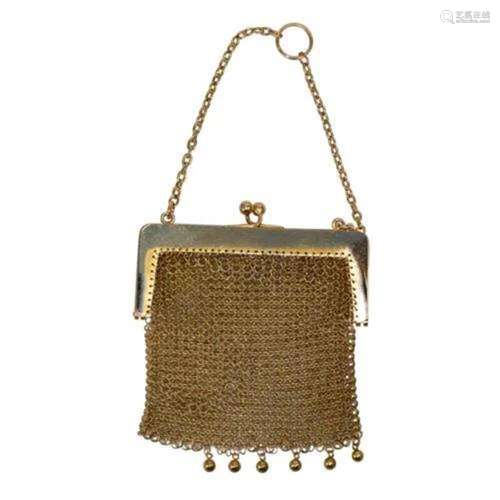 14K Yellow Gold Antique Mesh Purse 39.2gr