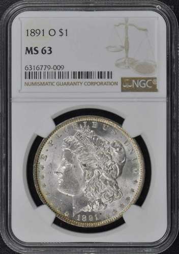 1891-O Morgan Dollar S$1 NGC MS63