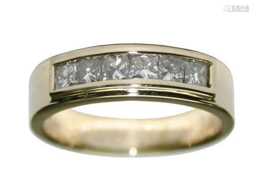 14k Yellow Gold 1.08ct Diamond Men's Ring Size 8.25