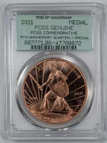 2021 PCGS 35TH ANNIVERSARY MEDAL COMMEMORATIVE QUARTERLY SPE...