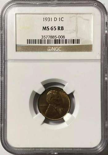 1931 D Lincoln Wheat Cent NGC MS-65 RB