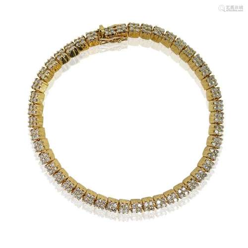 14K Yellow Gold Diamond Tennis Bracelet 3.00tdw 16.8g