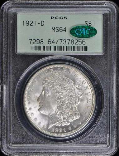 1921-D $1 Morgan Dollar PCGS MS64 (CAC)