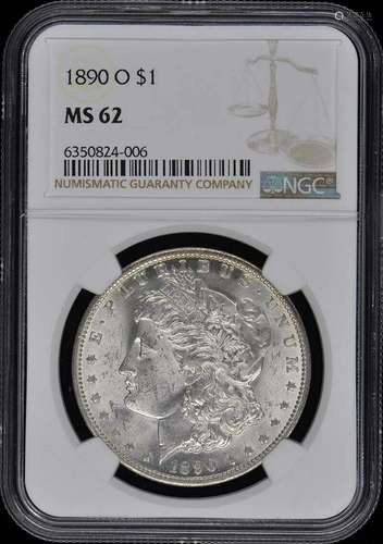 1890-O Morgan Dollar S$1 NGC MS62