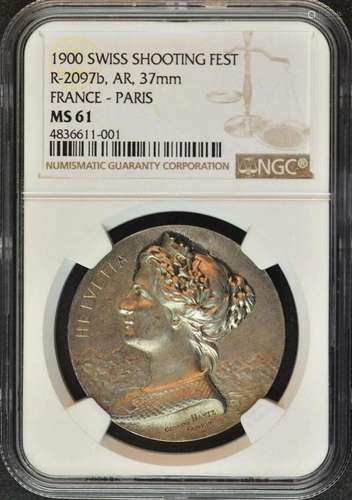 1900 Swiss Shooting Fest France Paris NGC MS61