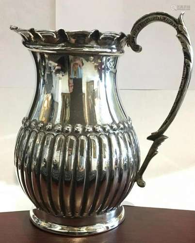 Large Antique Silver Pitcher .800 Fine Estate Piece 25.5 ozt...