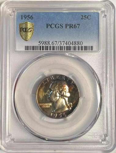 1956 P Washington Quarter PCGS PR-67 rainbow