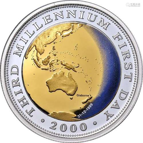 2000 Australia Bi-Metal $20 Coin - .999 Gold Center & Si...