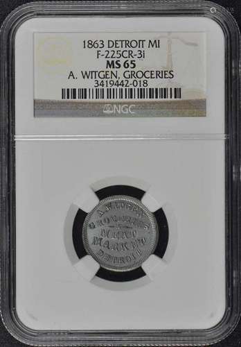 1863 DETROIT F-225CR-3i Witgen Groceries Civil War Merchant ...