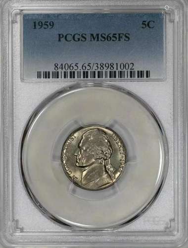 1959 JEFFERSON NICKEL 5C PCGS MS 65 FS MINT STATE UNCIRCULAT...