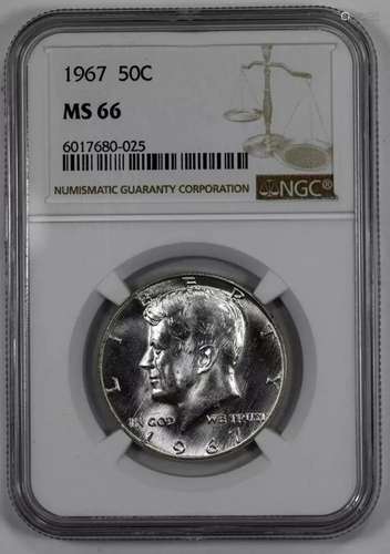 1967 KENNEDY HALF DOLLAR 50C NGC CERTIFIED MS 66 MINT STATE ...