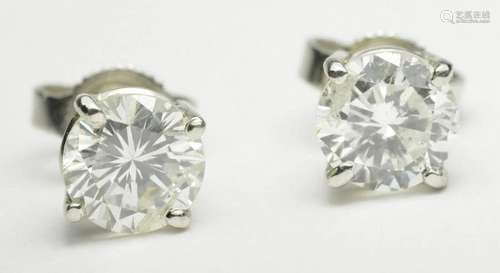 Diamond Stud Earrings 1.50ct TDW Round Brilliants F-G Color ...