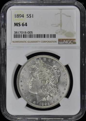 1894 Morgan Dollar S$1 NGC MS64