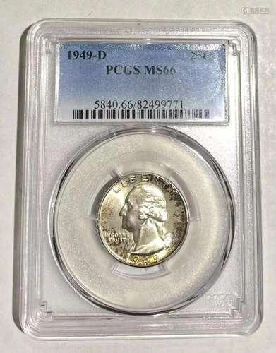 1949 D PCGS MS-66 Quarter Dollars Silver