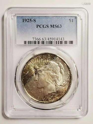 1925 S Peace Dollar PCGS MS-63