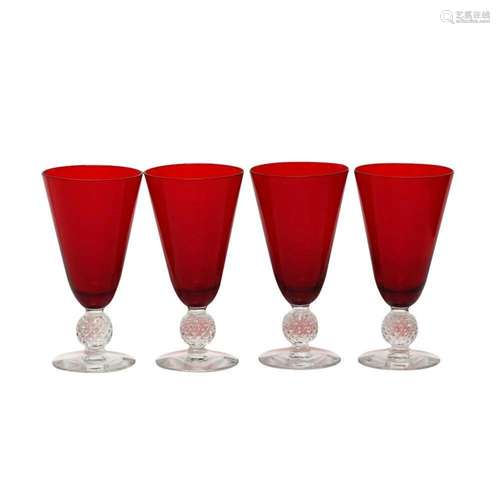 Set of 4 Morgantown Golf Ball Ruby Juice Glass 5'' 5...