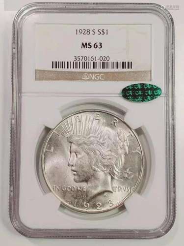 1928 S Peace Dollar NGC MS-63 CAC