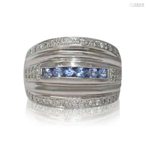 Platinum Tanzanite & Diamond Ring .25TDW 14.8gr