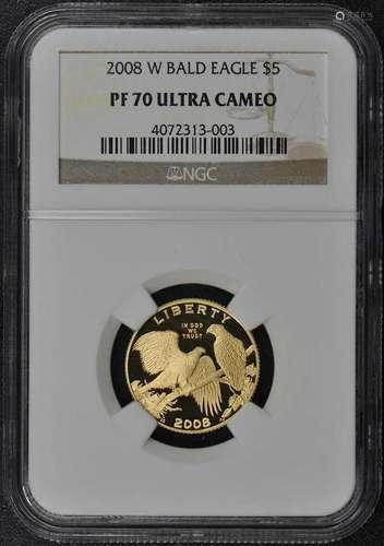 2008 W BALD EAGLE Modern Commemorative $5 NGC PR70DCAM