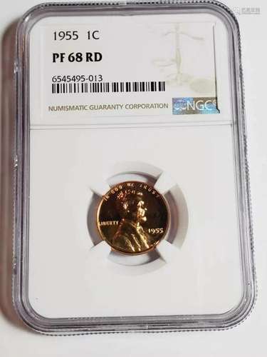 1955 P Lincoln Wheat Cent NGC PF-68 RD