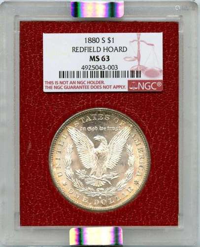 1880-S $1 Morgan Dollar Redfield HOARD S$1 NGC MS63